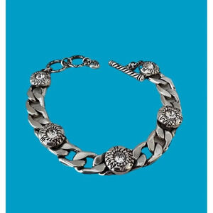 Brighton Silver Tone Link Bracelet With Cubic Zirconia 8” Length Sparkle